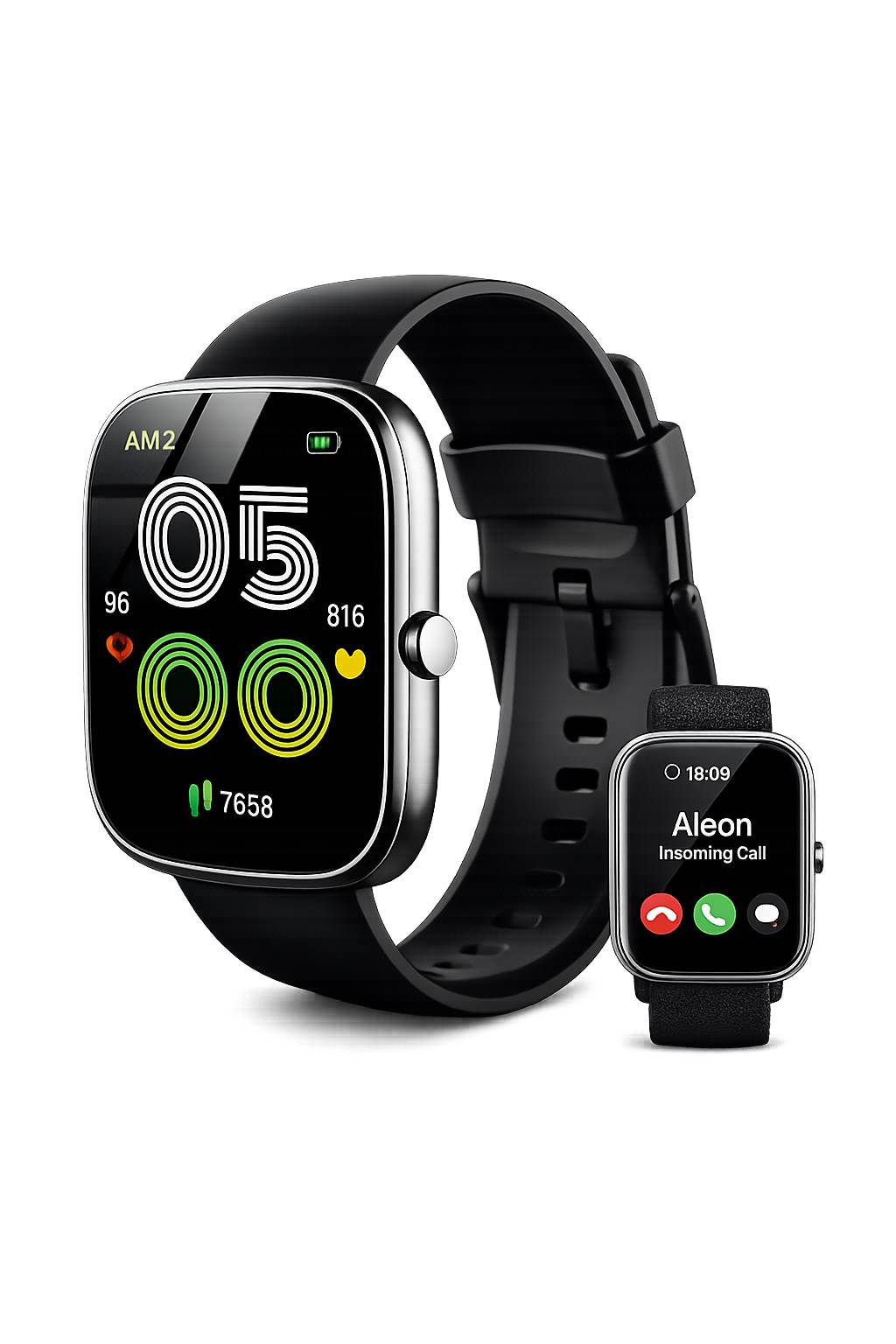 montre connectée bluetooth 1.91" hd – appels & notifications, suivi santé (fréquence cardiaque, spo2, sommeil), 110+ modes sport, Étanche ip68, compatible android & ios