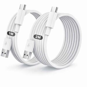 câble usb c charge rapide 3a (1m + 2m) lot de 2