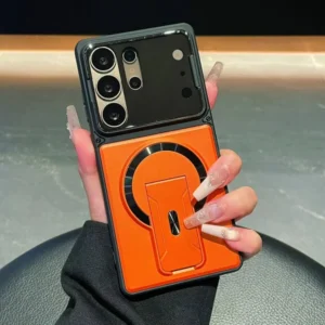 Étui magnétique de luxe avec béquille invisible pour samsung galaxy s26 s25 s24 s23 ultra a57 a56 a37 a36 a17 a16, protection de l'objectif